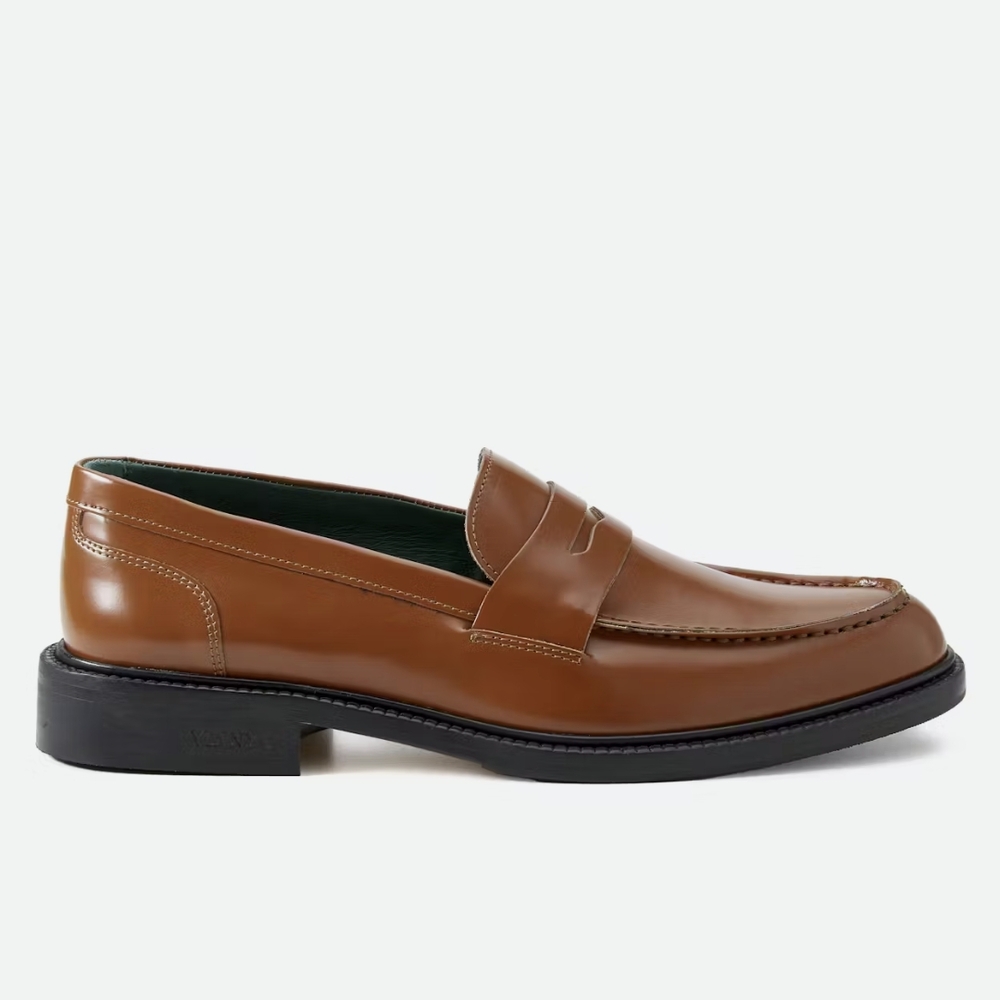 Vinny's Men's Townee Penny Loafer in Cognac Polido Leather - Picture 5 of 5